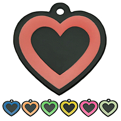 Pettag-Black Plating with Enamel Color-Heart--Pet ID Tag-Pet Tag-FulgorDesign-FulgorPet